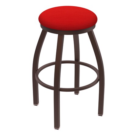 36 Swivel X-Tall Bar Stool,Brnz Finish,Canter Red Seat